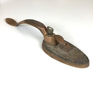 Art Deco Vtg Brass Door Handle Pull w/Thumb Latch Architectural Salvage 14”